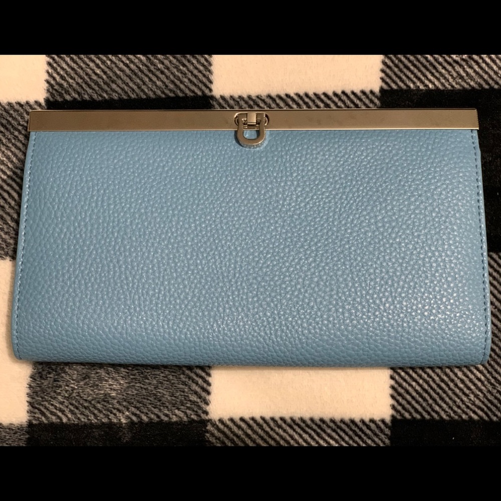 Blue and silver wallet/clutch